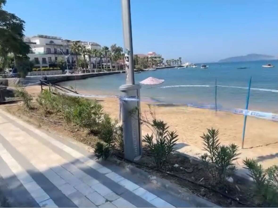 Muğla'da Halk Plajı Tedbir Amacıyla Geçici Olarak Kapatıldı 3